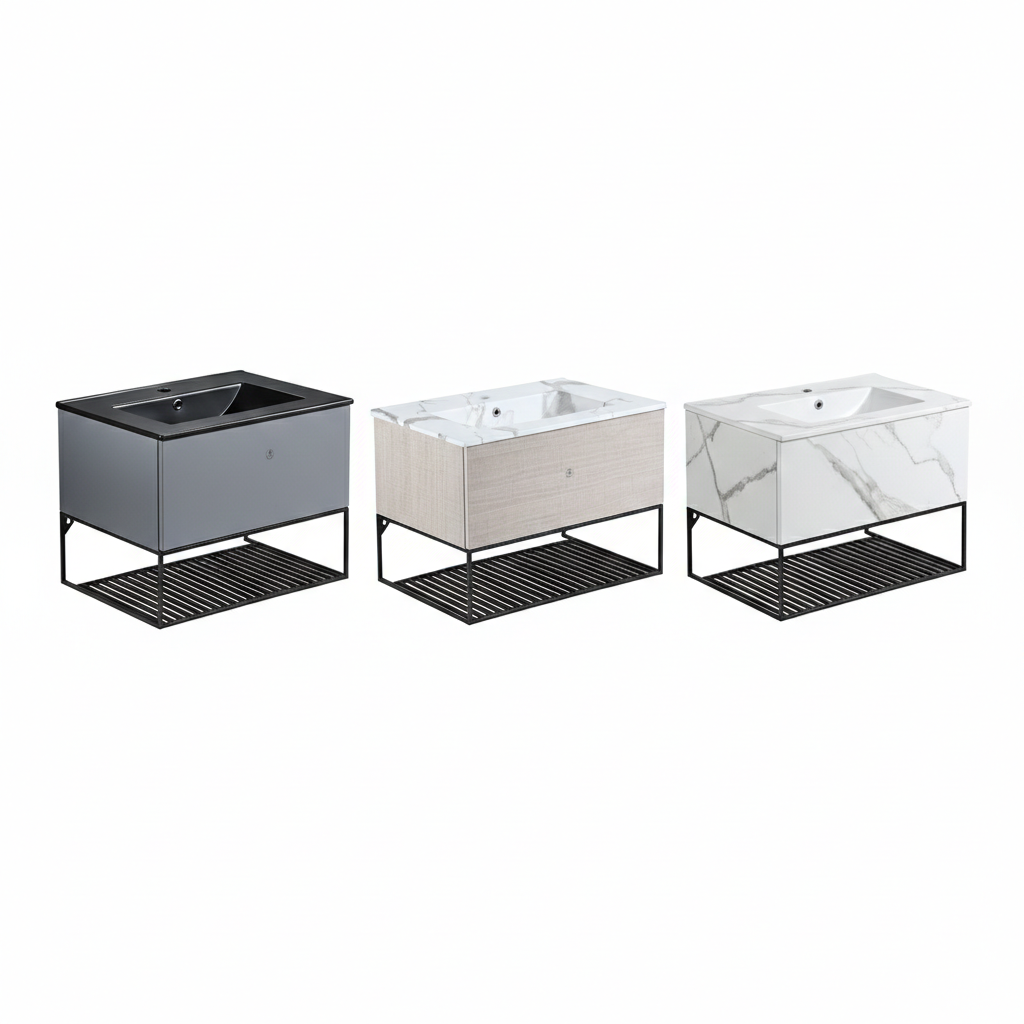 Rubine RBF-1864-TO/VW/GM Armonia Press-To-Open Vanity Cabinet (60cm)