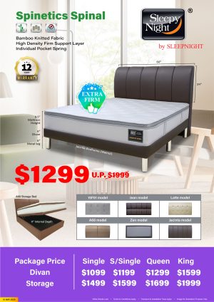 Sleepy Night Spinetics Spinal mattress package