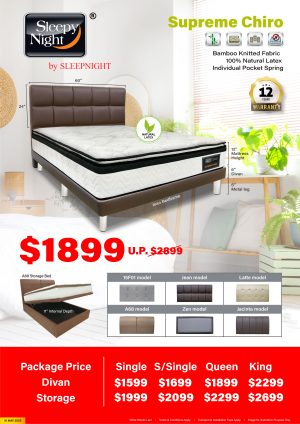 Sleepy Night Supreme Chiro mattress package