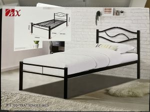 WX 303 | WX303 Isa Single Bed | Black Metal Frame with Wave Design