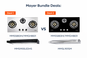 Mayer MMGH883HI / MMSS883HI Gas Hobs + MMSI900LEDHS / MMSL901SM Cooker Hoods