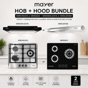 Mayer hob and hood bundle MMSS633 / MMGH633HI Gas Hob + MMSI900LEDHS / MMSL901SM Cooker Hood