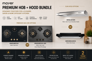 Mayer Gas Hob and Cooker Hood Bundle MMGH8831HI or MMSS8831HI-GM with MMSL901SM or MMSI900LEDHS