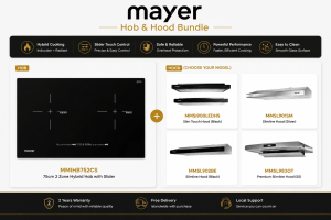 Mayer MMIHB752CS 75cm Hybrid Hob with MMSI900LEDHS MMSL901SM MMSL902BE MMSL983OT Hood Bundle