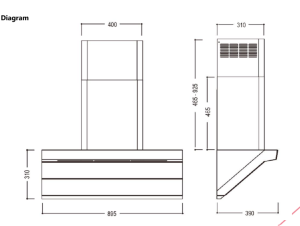 Brandt BHV2490GM 90cm Wall-Mount Chimney Hood with 1850m³/h Extraction and Motion Sensor Control Singapore