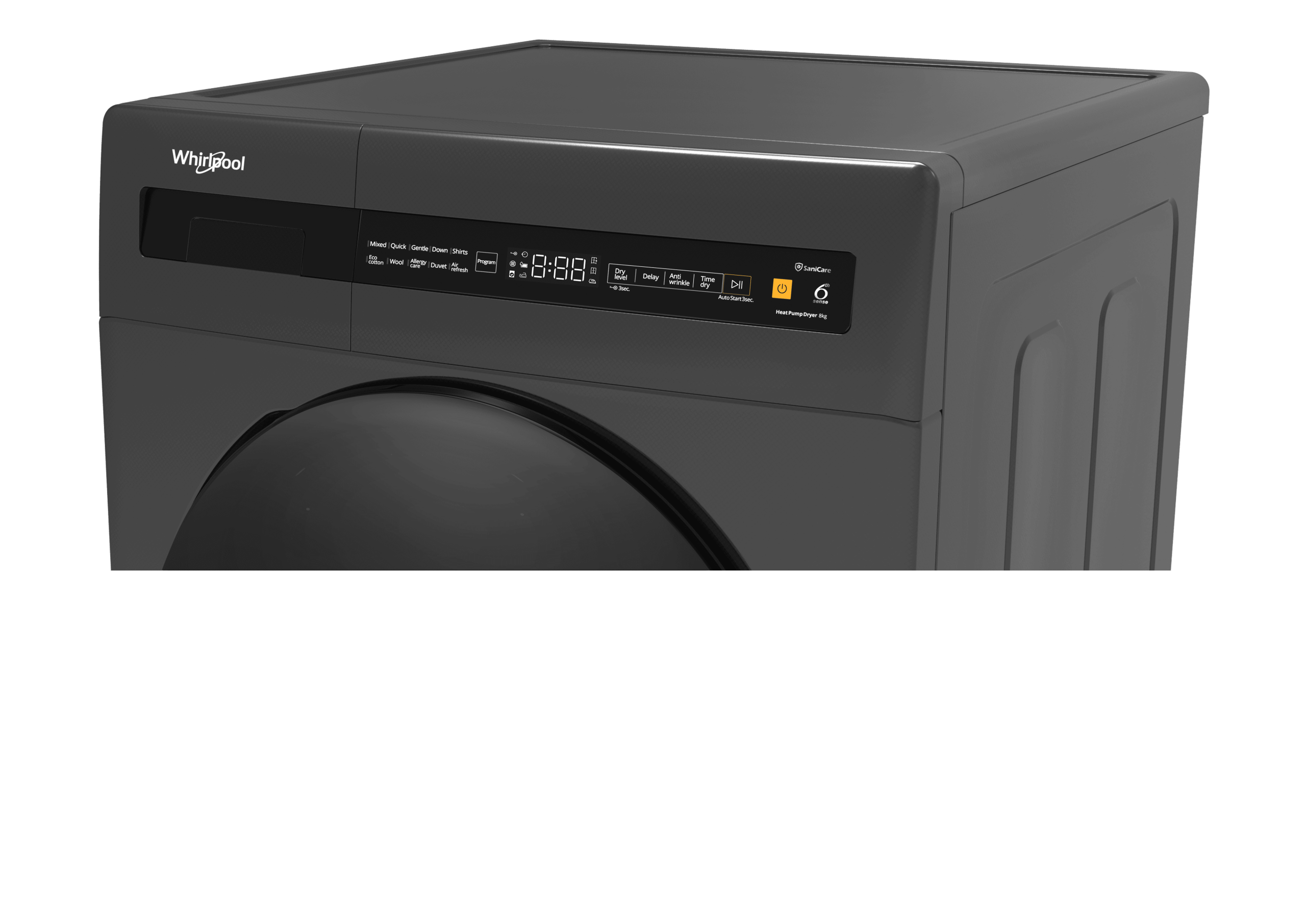 Whirlpool HWEC8002GG 8kg SaniCare Heat Pump Dryer with 6TH Sense Technology - Image 4