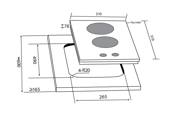 Mayer MMGH230HI 30cm 2-Zone Glass Gas Hob Singapore
