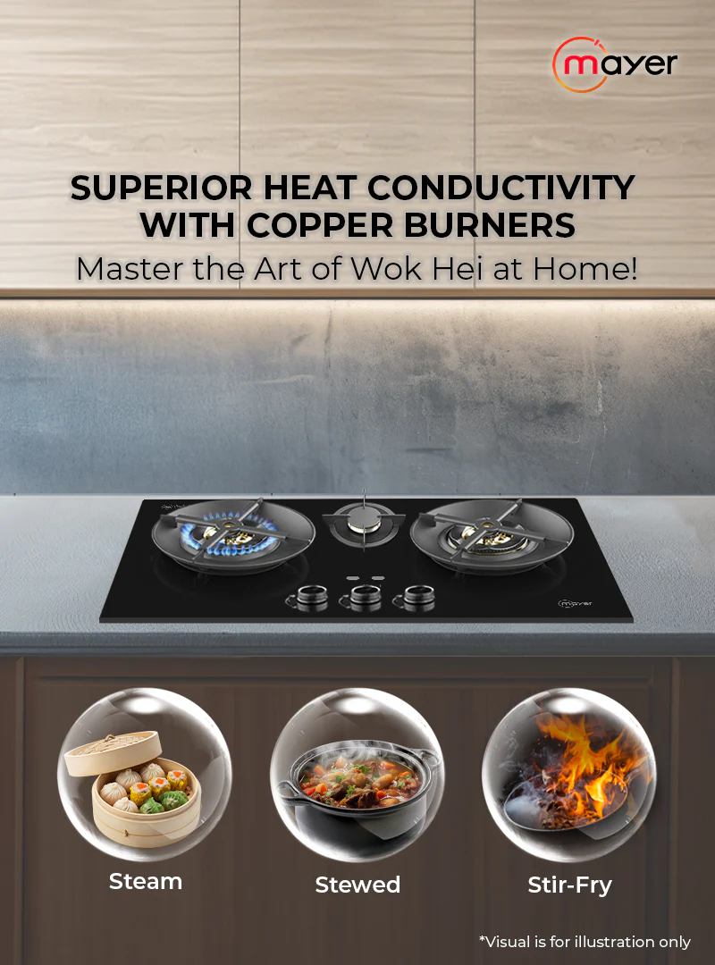 Mayer MMGH378HI 78cm 3 Zone Glass Gas Hob - Image 5