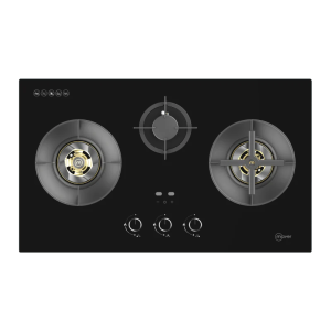 Mayer MMGH388HI 88cm 3-Zone Glass Gas Hob with Brass Burners Singapore