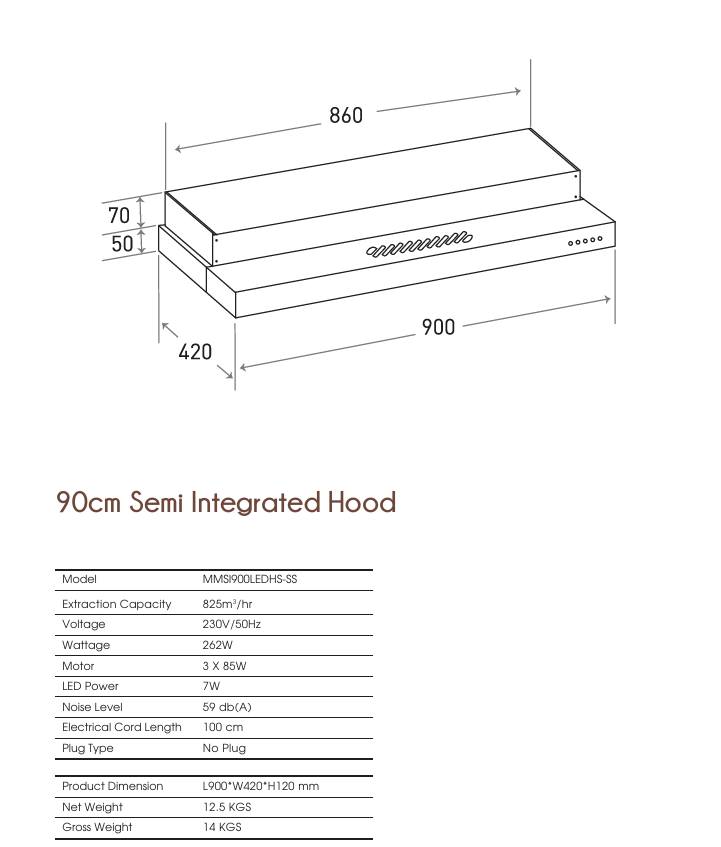 Mayer MMSS772HI / MMGH772HI + MMSI900LEDHS Hob & Hood Package - Image 3