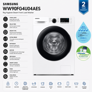 Samsung WW90FG4U04AES 9kg Hygiene Steam Front Load Washer Singapore