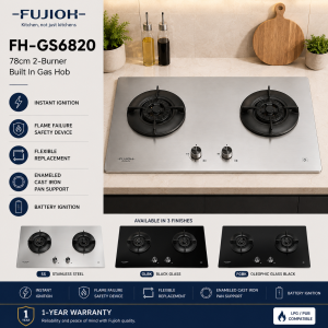 FUJIOH FH-GS6820 SS | GLBK | FGBK 78cm 2-Burner Gas Hob