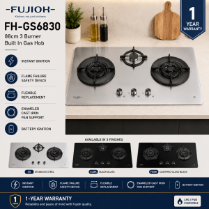 FUJIOH FH-GS6830 SS | GLBK | FGBK 88cm 3-Burner Gas Hob