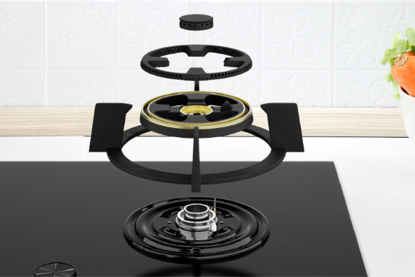 Whirlpool GWG7830TS 78cm 3-Burner Town Gas Hob