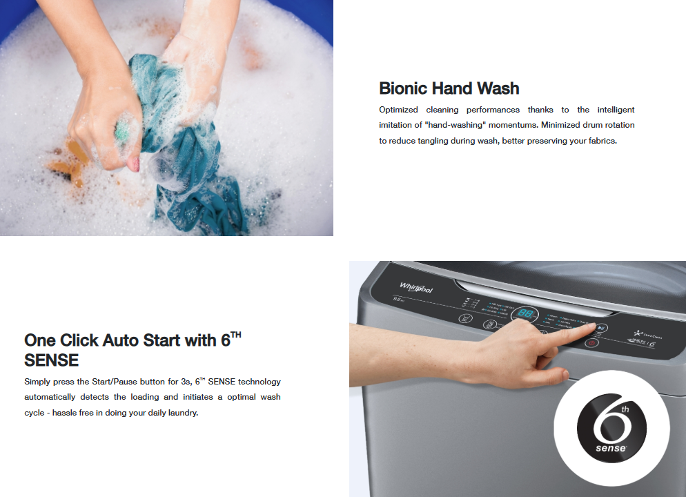 Whirlpool VWVD11022GG 11kg StainClean Direct Drive Top Load Washing Machine - Image 5