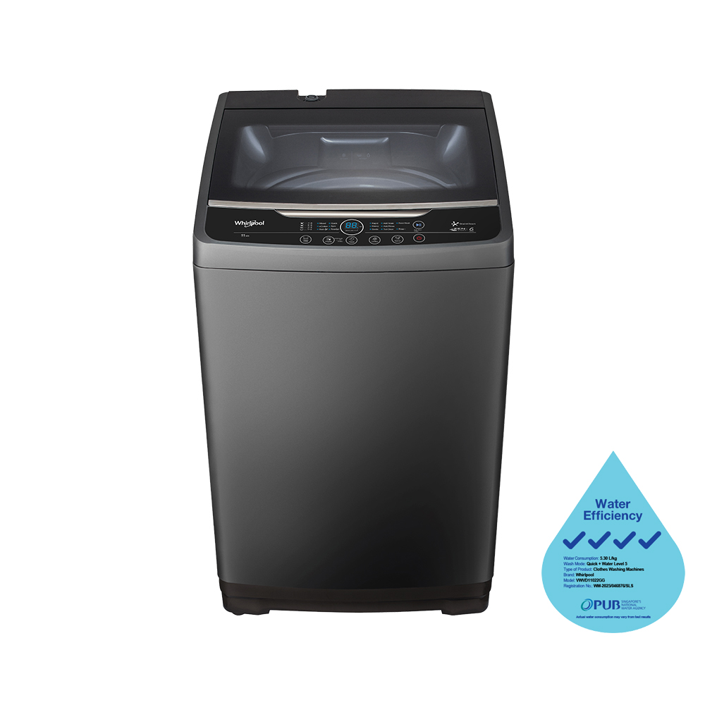 Whirlpool VWVD11022GG 11kg StainClean Direct Drive Top Load Washer Singapore
