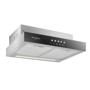 Whirlpool WCO6FMS 60cm Compact Cooker Hood Inox with Black Glass Panel