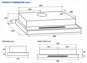 Whirlpool WCO9FTS 90cm Compact Cooker Hood