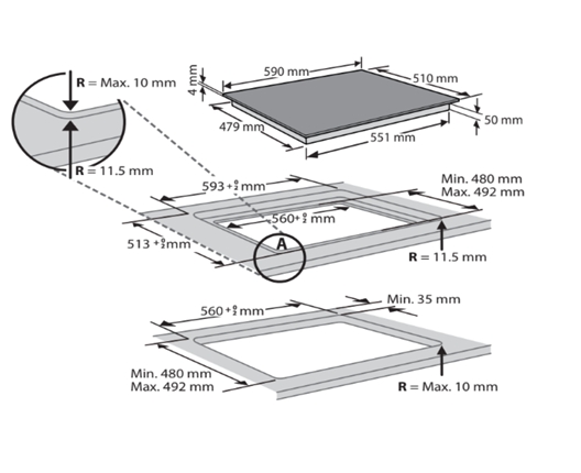 Whirlpool WL S7960 NE 60 cm 4‑Zone Built‑in Induction Hob
