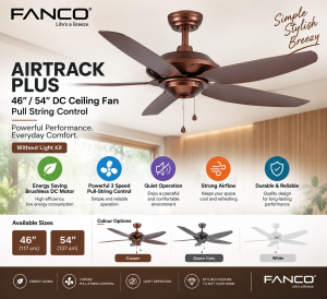 FANCO AIRTRACK PLUS 46 54 Inch DC Ceiling Fan Singapore