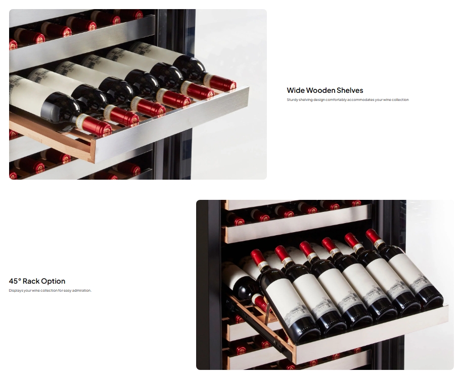 Kadeka KN168EWS / KN168EWT 196 Bottles Wine Chiller | Steel Series | Solid Stainless Steel / Glass Door - Image 3