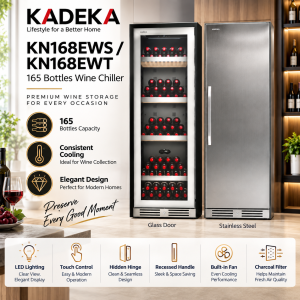 Kadeka KN168EWS KN168EWT 196 Bottles Steel Series Wine Chiller Singapore