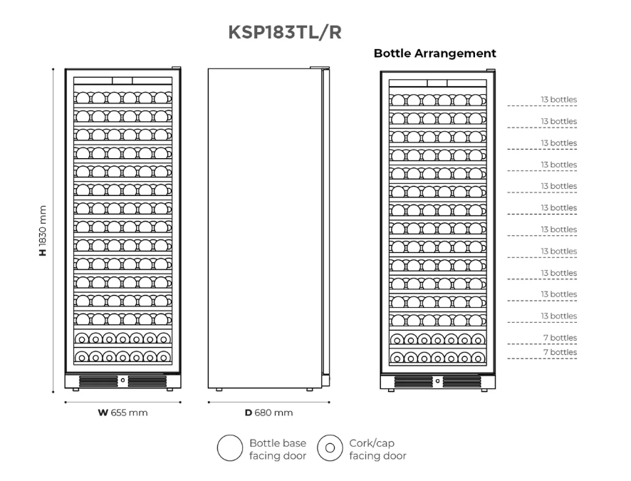 Kadeka KSP183TL KSP183TR 183 Bottles Signature Series Wine Chiller Singapore