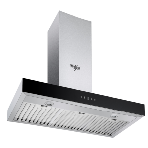 Whirlpool WT9BTAS 90cm Auto‑Clean T‑Box Cooker Hood | Inox with Black Glass Panel