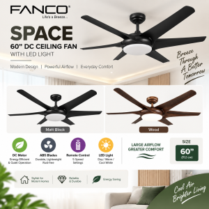FANCO SPACE 60 Inch DC Ceiling Fan with LED Light Singapore