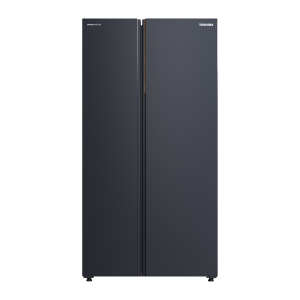 Toshiba GR-RS910WI2-PMX(06) 692L side-by-side refrigerator in Morandi Grey.